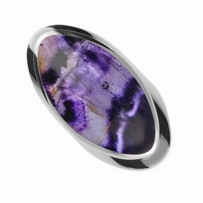 Sterling Silver Blue John Large Oval Statement Ring
