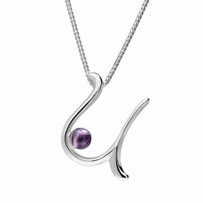 Sterling Silver Blue John Love Letters Initial U Necklace