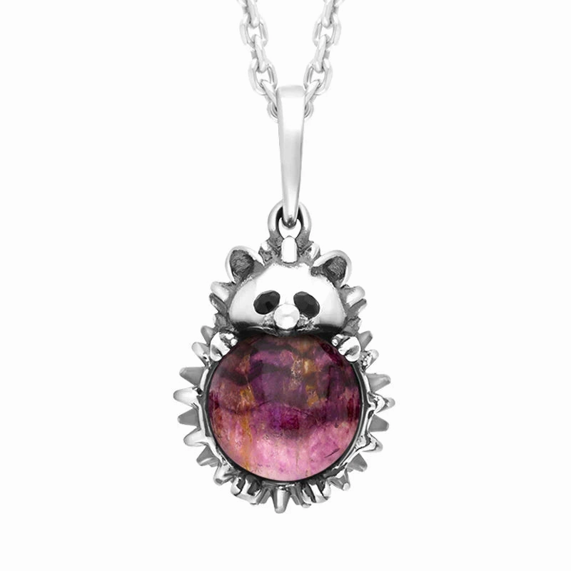 Sterling Silver Blue John Medium Hedgehog Necklace