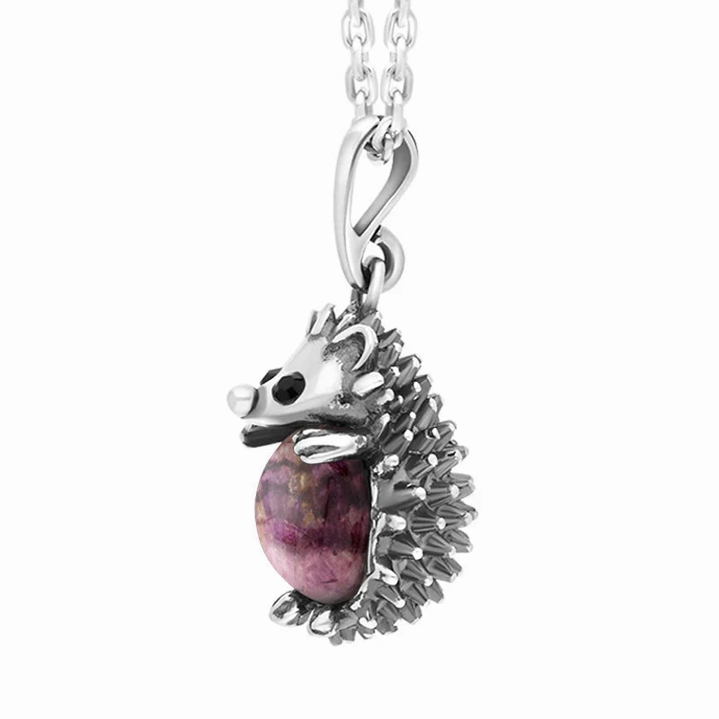 Sterling Silver Blue John Medium Hedgehog Necklace