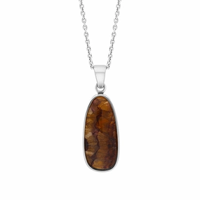 Sterling Silver Blue John Mother of Pearl Pendant Necklace D