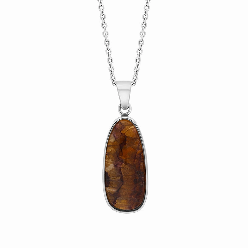 Sterling Silver Blue John Mother of Pearl Pendant Necklace D