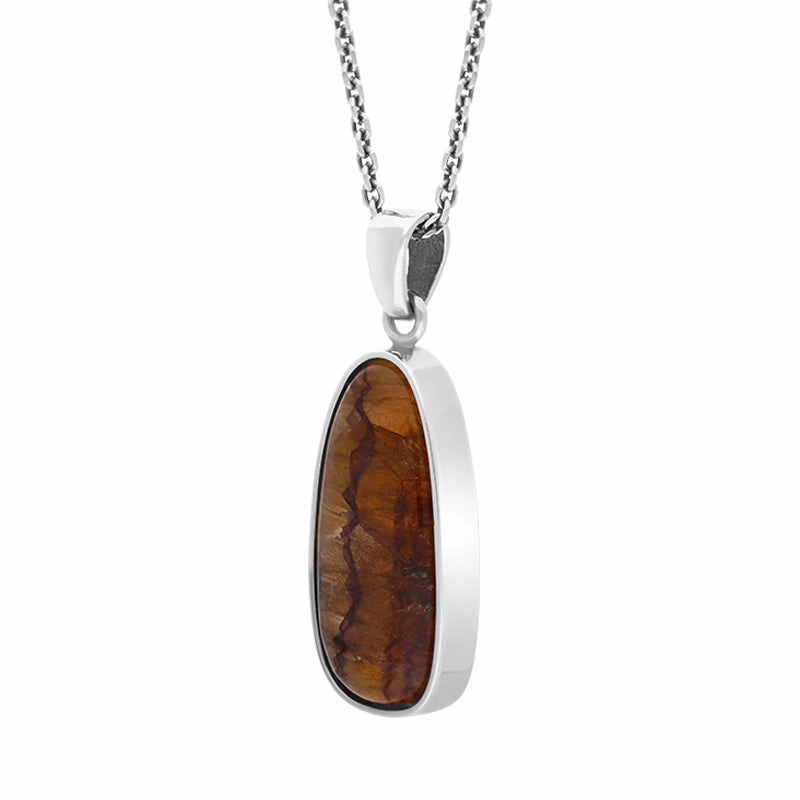 Sterling Silver Blue John Mother of Pearl Pendant Necklace D