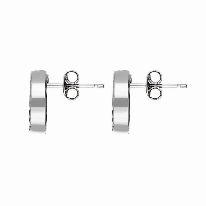 Sterling Silver Blue John Peak District Millstone Stud Earrings