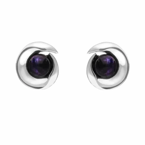 Sterling Silver Blue John Spiral Stud Earrings