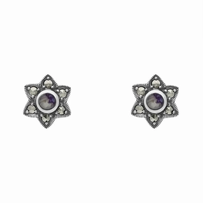 Sterling Silver Blue John Star Stud Earrings
