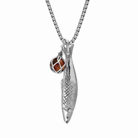 Sterling Silver Emma Stothard Silver Darling Amber Float Small Charm Necklace