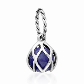 Sterling Silver Lapis Lazuli Emma Stothard Silver Darling 6mm Float Charm