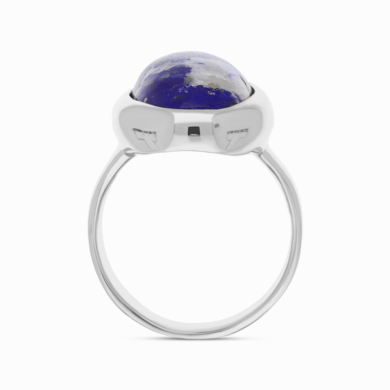 Sterling Silver Lapis Lazuli Long Oval Statement Ring D