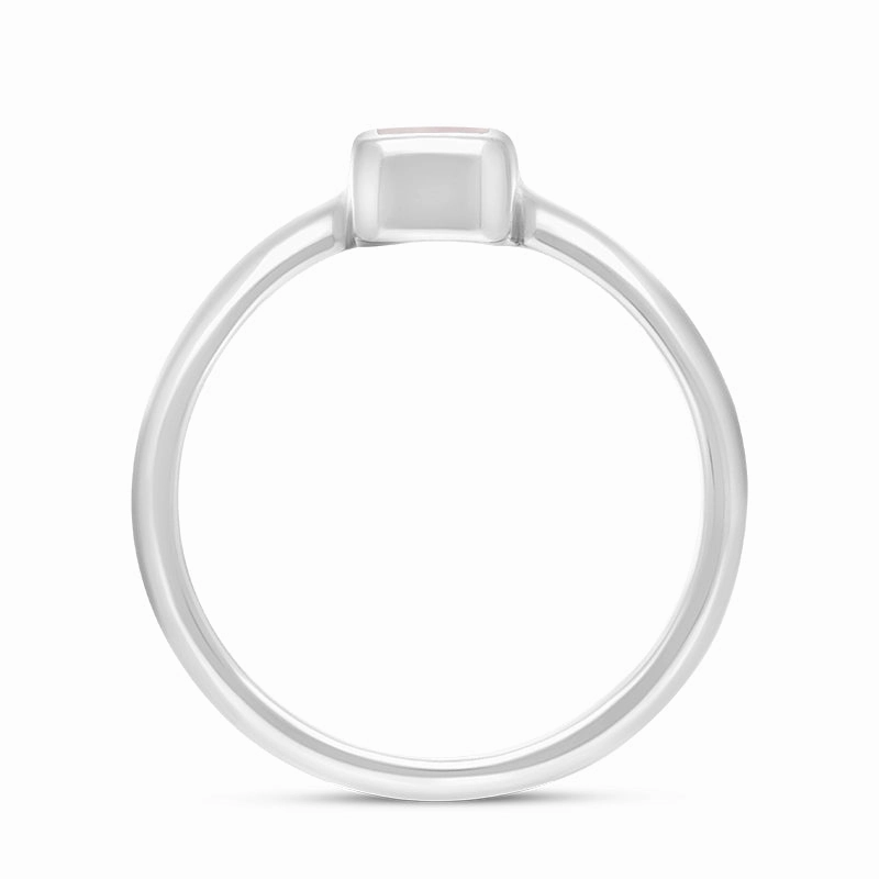 Sterling Silver Pink Mother of Pearl Slim Oblong Ring
