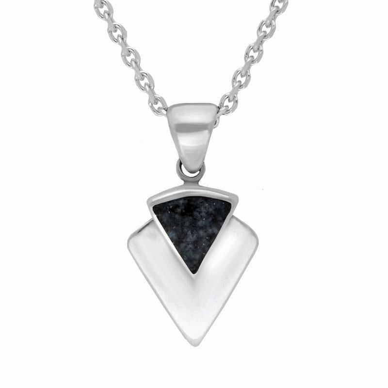 Sterling Silver Preseli Bluestone Triangular Arrowhead Necklace