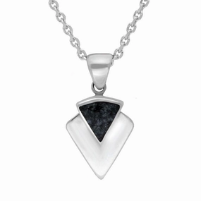 Sterling Silver Preseli Bluestone Triangular Arrowhead Necklace