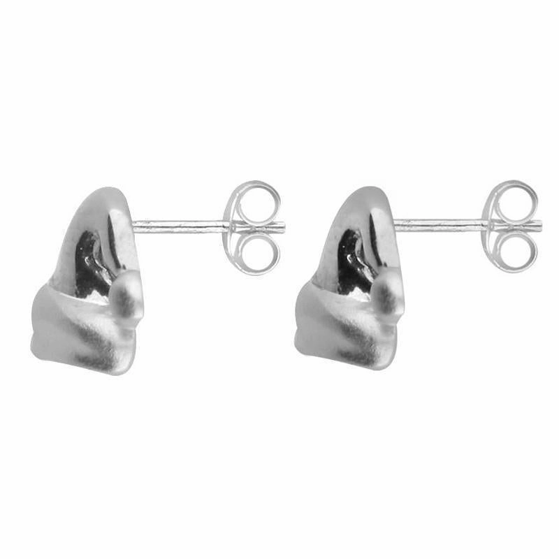 Sterling Silver Santa Hat Stud Earrings