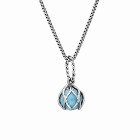 Sterling Silver Turquoise Emma Stothard Silver Darling 6mm Float Charm Necklace