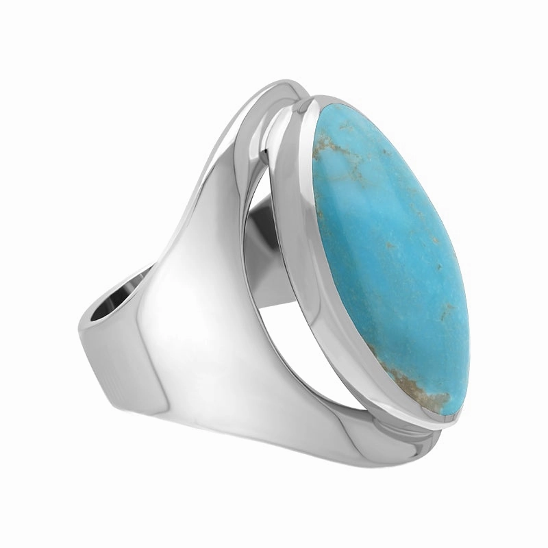 Sterling Silver Turquoise Medium Oval Ring