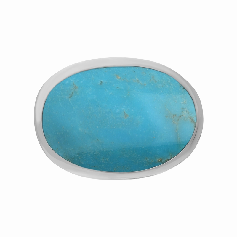 Sterling Silver Turquoise Oval Statement Ring D