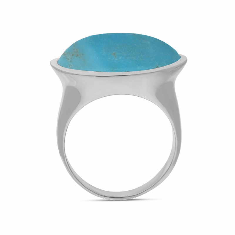 Sterling Silver Turquoise Oval Statement Ring D