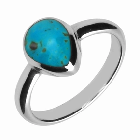 Sterling Silver Turquoise Pear Shaped Ring
