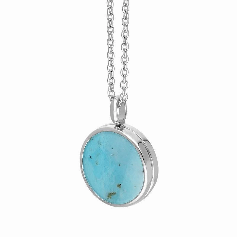 Sterling Silver Turquoise Small Round Locket