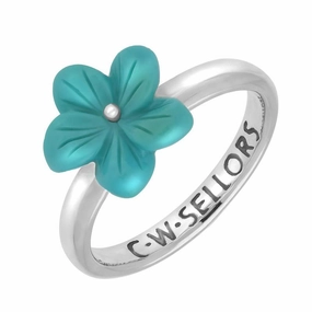 Sterling Silver Turquoise Tuberose 12mm Desert Rose Ring