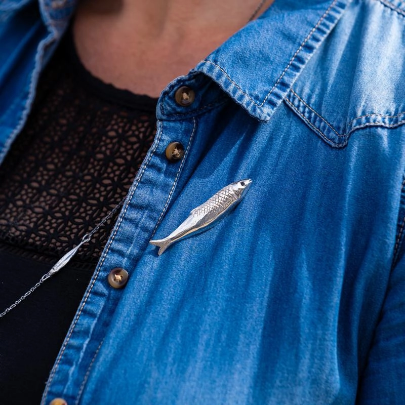 Sterling Silver Whitby Jet Emma Stothard Silver Darling Large Brooch