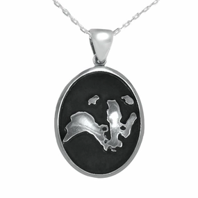 Sterling Silver Wild Life Trust Oval Necklace D