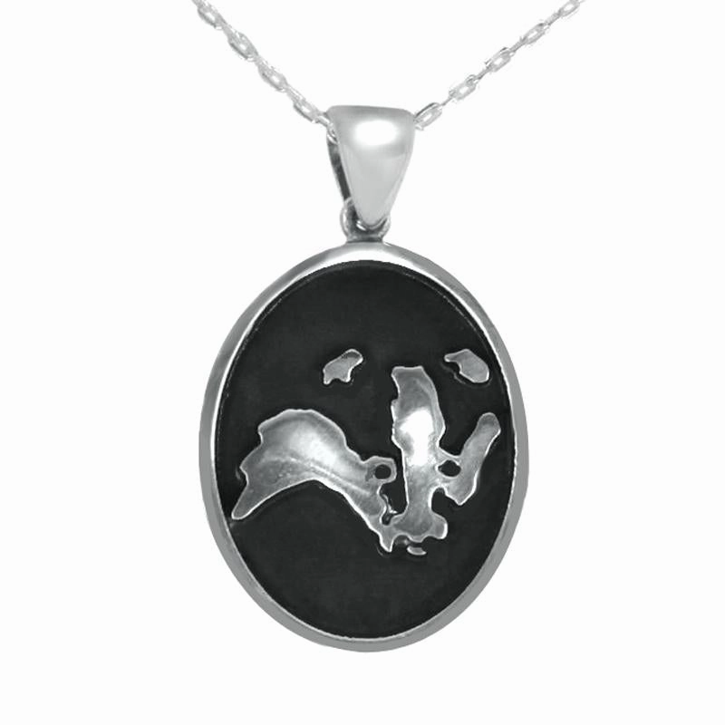 Sterling Silver Wild Life Trust Oval Necklace D