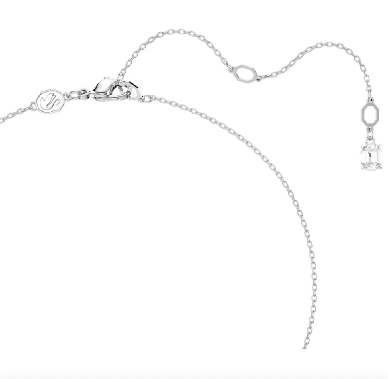 Stilla Octagon Cut White, Rhodium plated Pendant