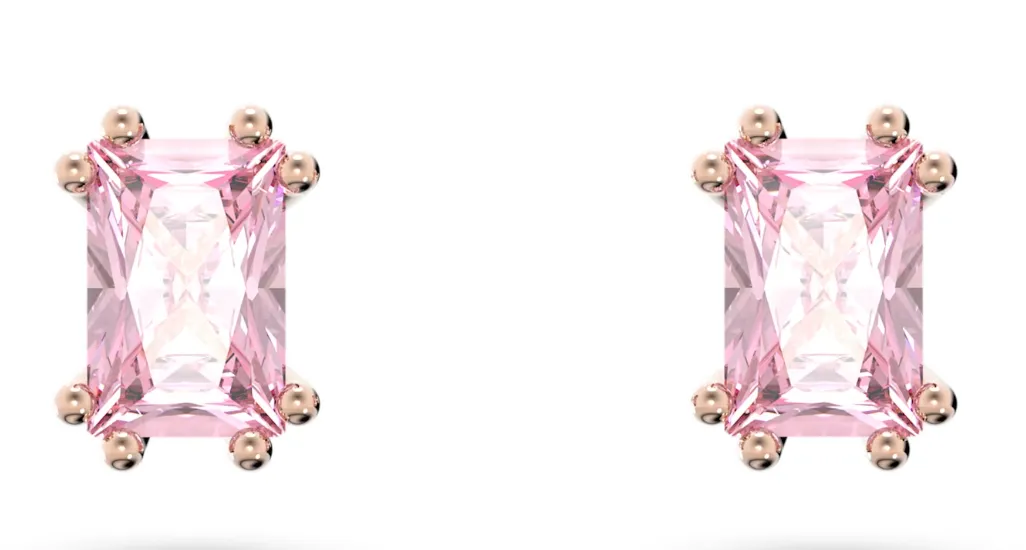 Stilla Pink Cushion Cut Stud Earrings