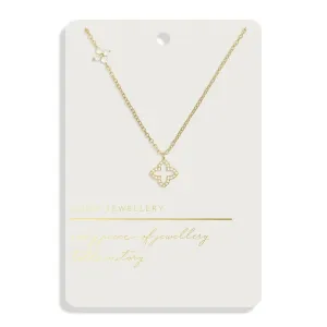 Style Stories Pave Clover Gold Plated Necklace 7724