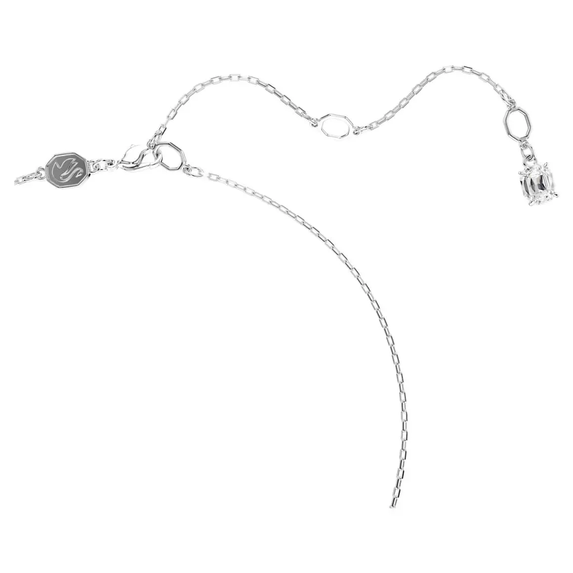 Swan Pearl, Swan, Black Silver Necklace