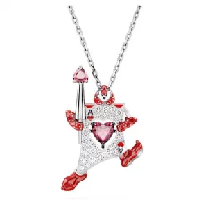Swarovski Alice In Wonderland Rhodium Plated Playing Card Necklace