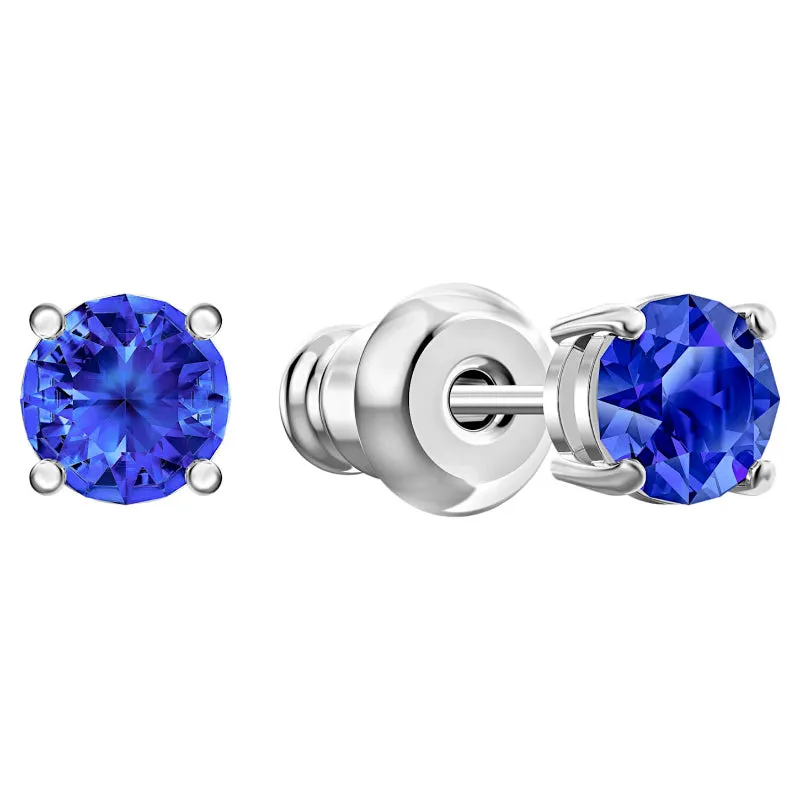 Swarovski Attract Blue Rhodium Plated Stud Earrings