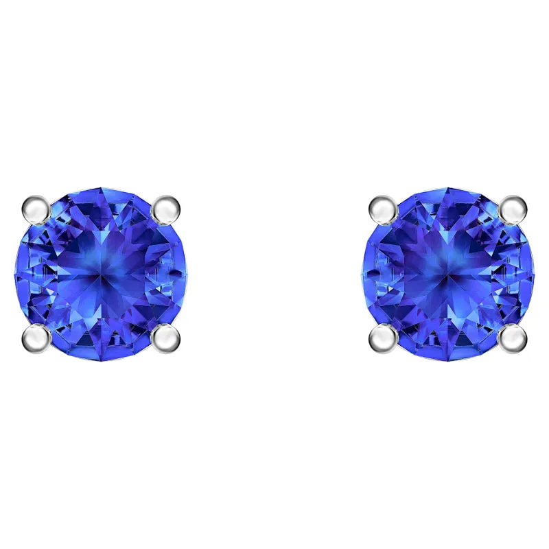 Swarovski Attract Blue Rhodium Plated Stud Earrings