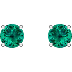 Swarovski Attract Rhodium Plated Green Solitaire Stud Earrings