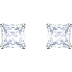 Swarovski Attract Rhodium Plated Square Solitaire Stud Earrings