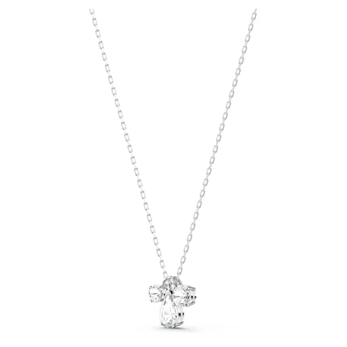 Swarovski Attract Rhodium Plated White Crystal Three Stone Pendant