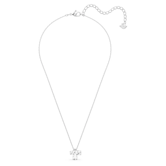 Swarovski Attract Rhodium Plated White Crystal Three Stone Pendant