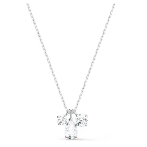 Swarovski Attract Rhodium Plated White Crystal Three Stone Pendant
