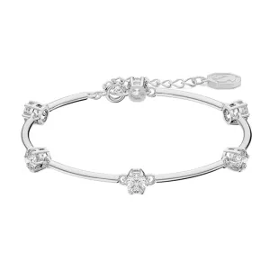 Swarovski Constella Rhodium Plated White Crystal Round Cut Bracelet