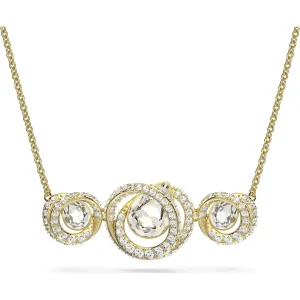 Swarovski Generation Yellow Gold Tone Plated White Crystal Tri Spiral Pendant