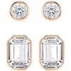 Swarovski Harley Rose Gold Clear Crystal Stud Earring Set