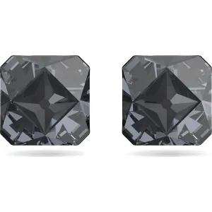 Swarovski Ortyx Ruthenium Plated Grey Crystal Pyramid Cut Stud Earrings