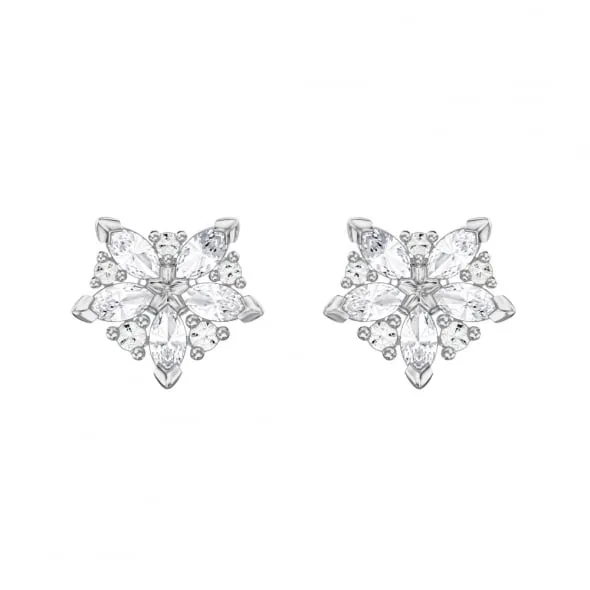 Swarovski Rhodium White Crystal Lady Stud Earrings