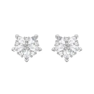 Swarovski Rhodium White Crystal Lady Stud Earrings