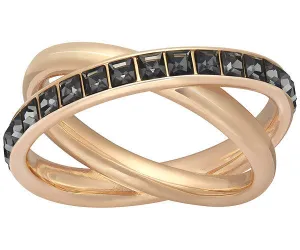 Swarovski Ring Dynamic Dark Crystal Rose Gold