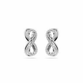 Swarovski Hyperbola Rhodium Plated Crystal Infinity Earrings