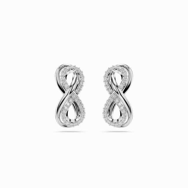 Swarovski Hyperbola Rhodium Plated Crystal Infinity Earrings