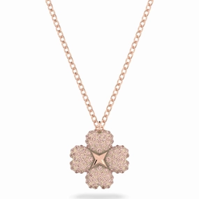 Swarovski Latisha Rose Gold Tone Plated Pink Crystal Flower Pendant D