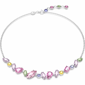 Swarovski Matrix Rhodium Plated Multicoloured Necklace